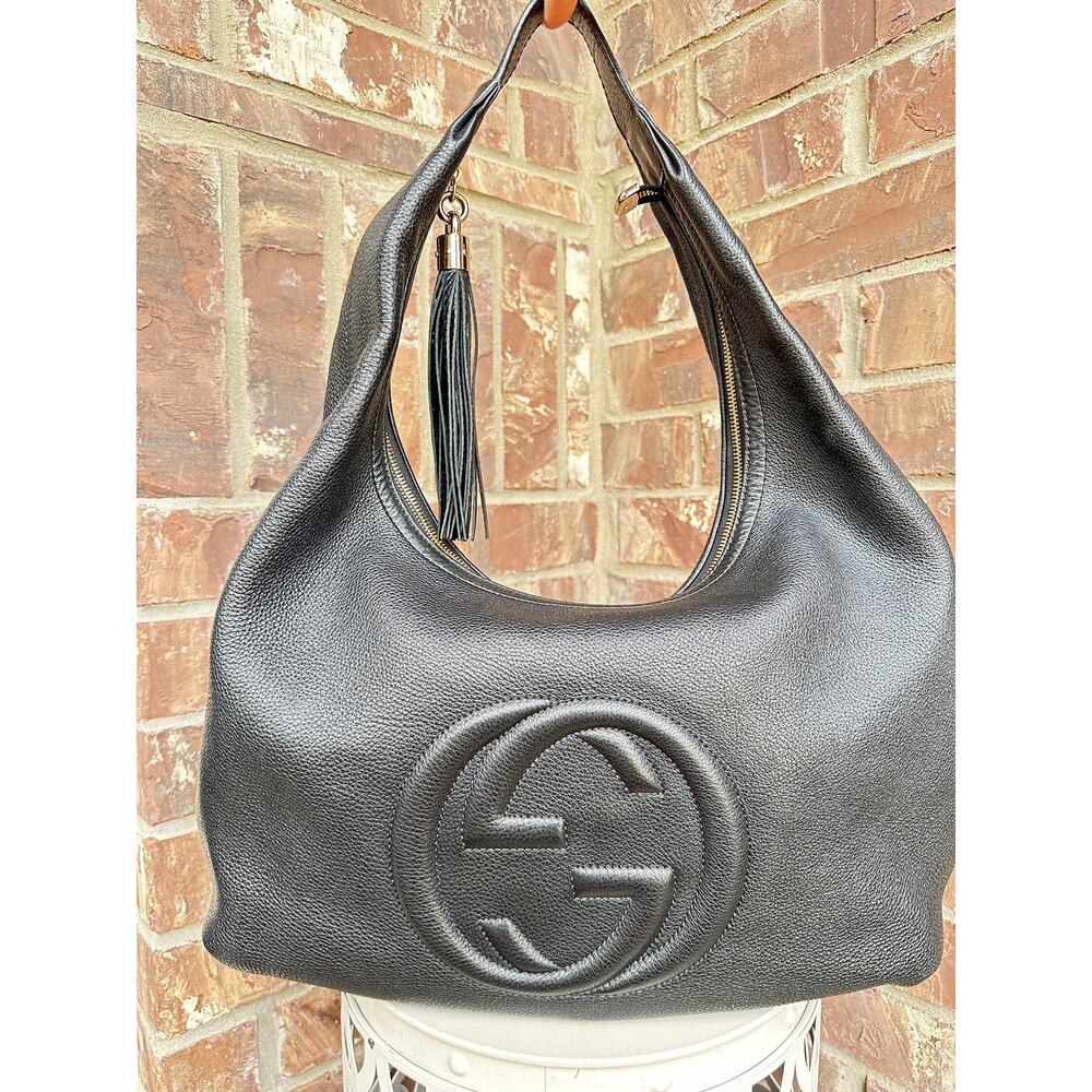 Gucci Soho Hobo Leather Large	Black 52367